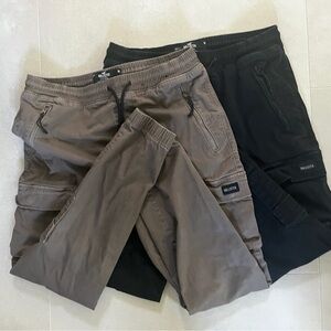 Hollister Dual-Tone Cargo Joggers in Black and Brown
